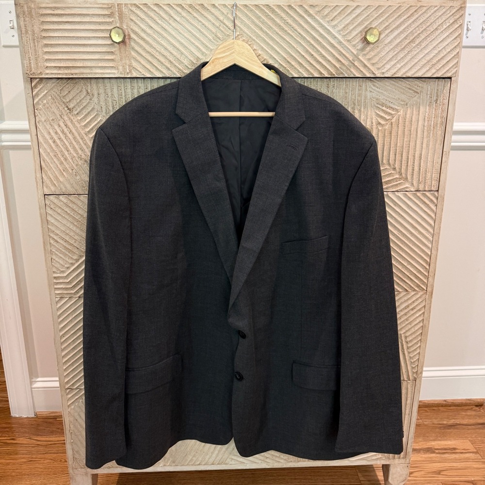 Michael Kors Mens Blazer Charcoal Gray 2 Button Stretch Sport Coat 54R